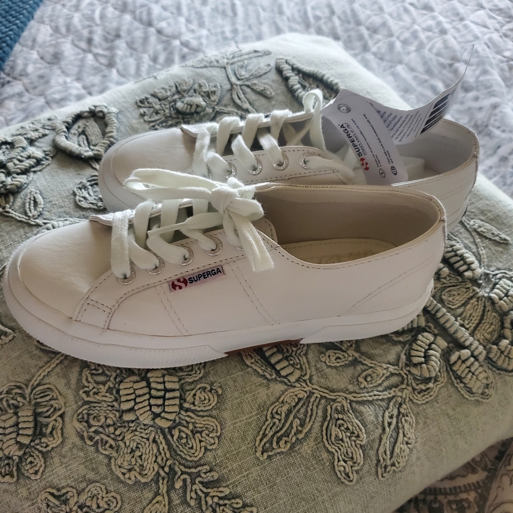 Superga all white leather